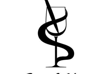 Wine glass with paintbrush, text 'Booze & Hues' below.
